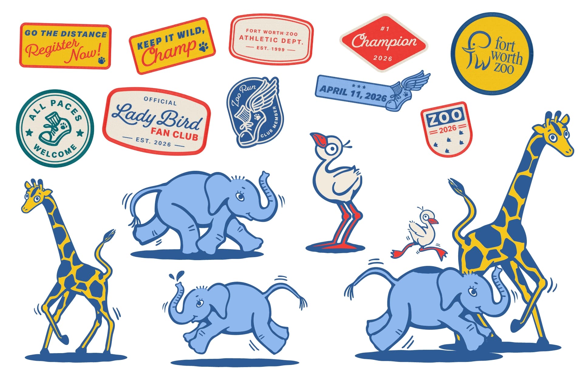 Fort Worth Zoo Run Illustrations