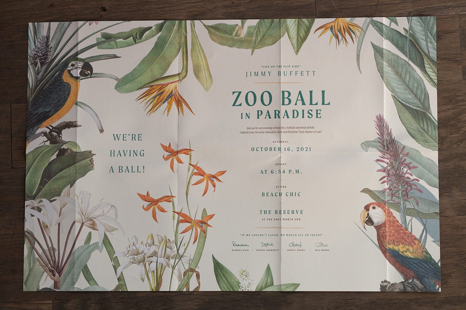 Zoo Ball in Paradise Mailer