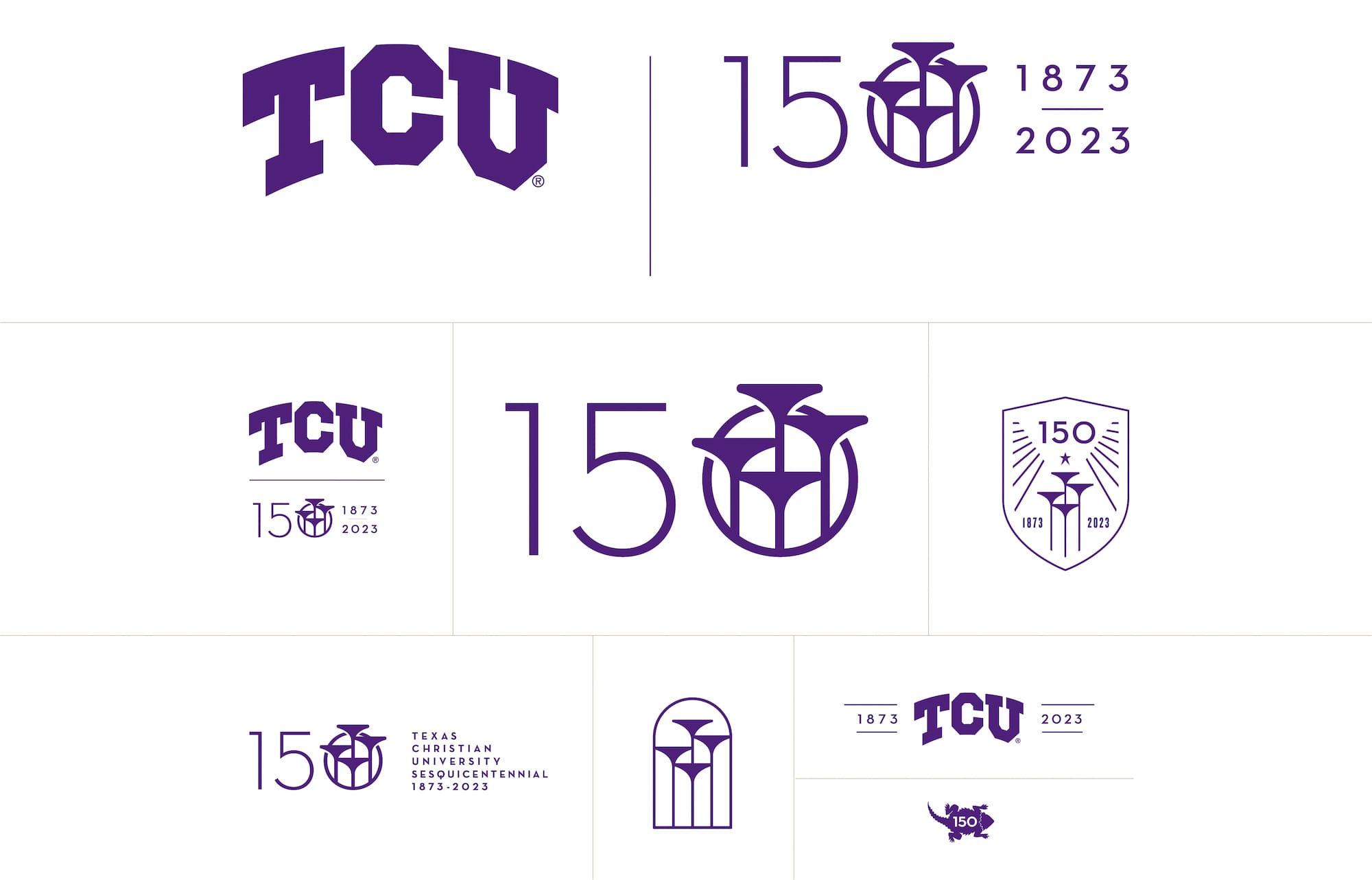 TCU 150th anniversary logos